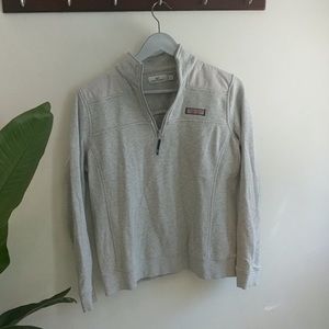 Vineyard Vines Collegiate Quarter-Zip Pullover Shep Shirt grey XS